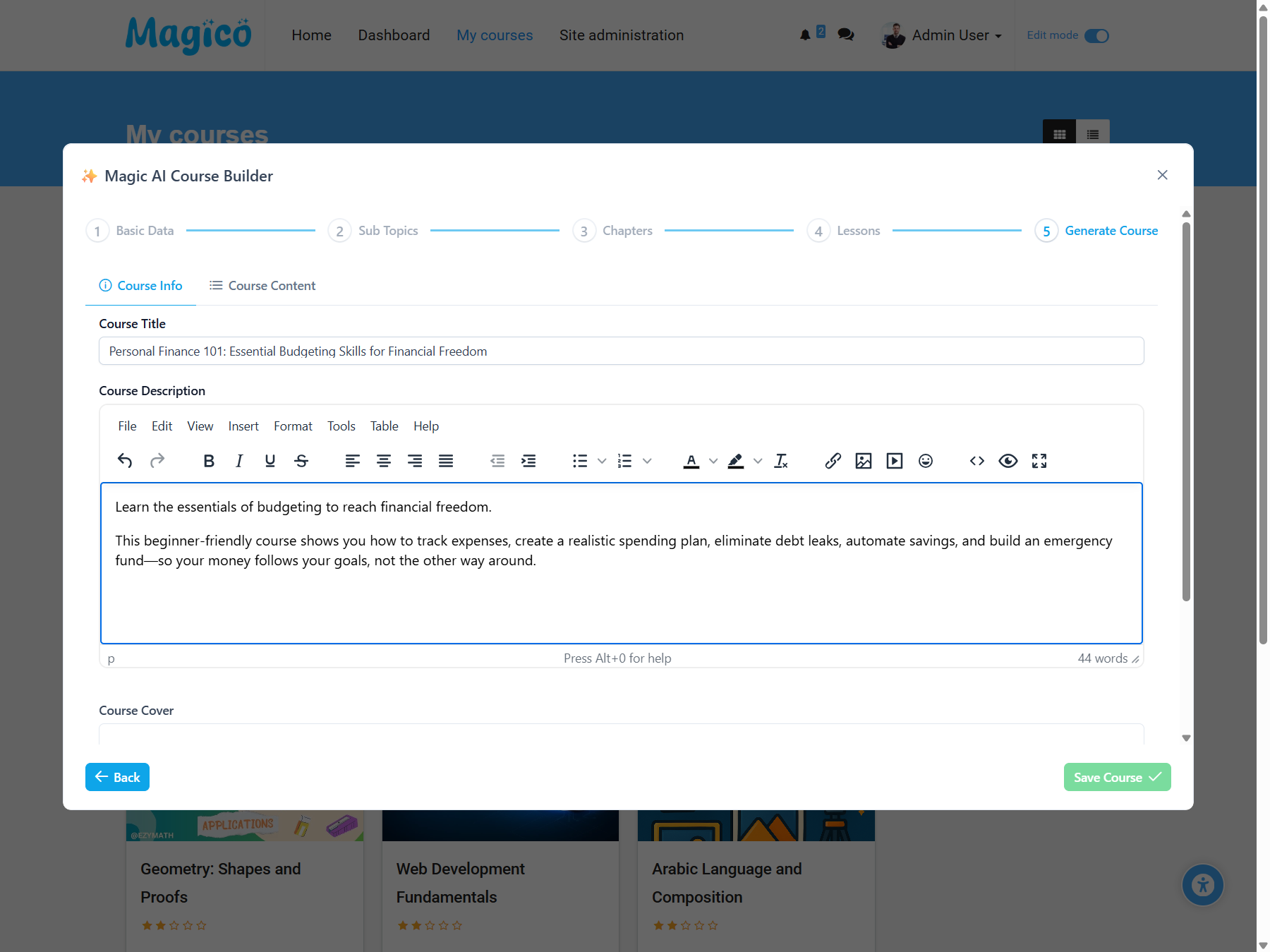 Magico Theme Course Page - Flexible LMS Layout