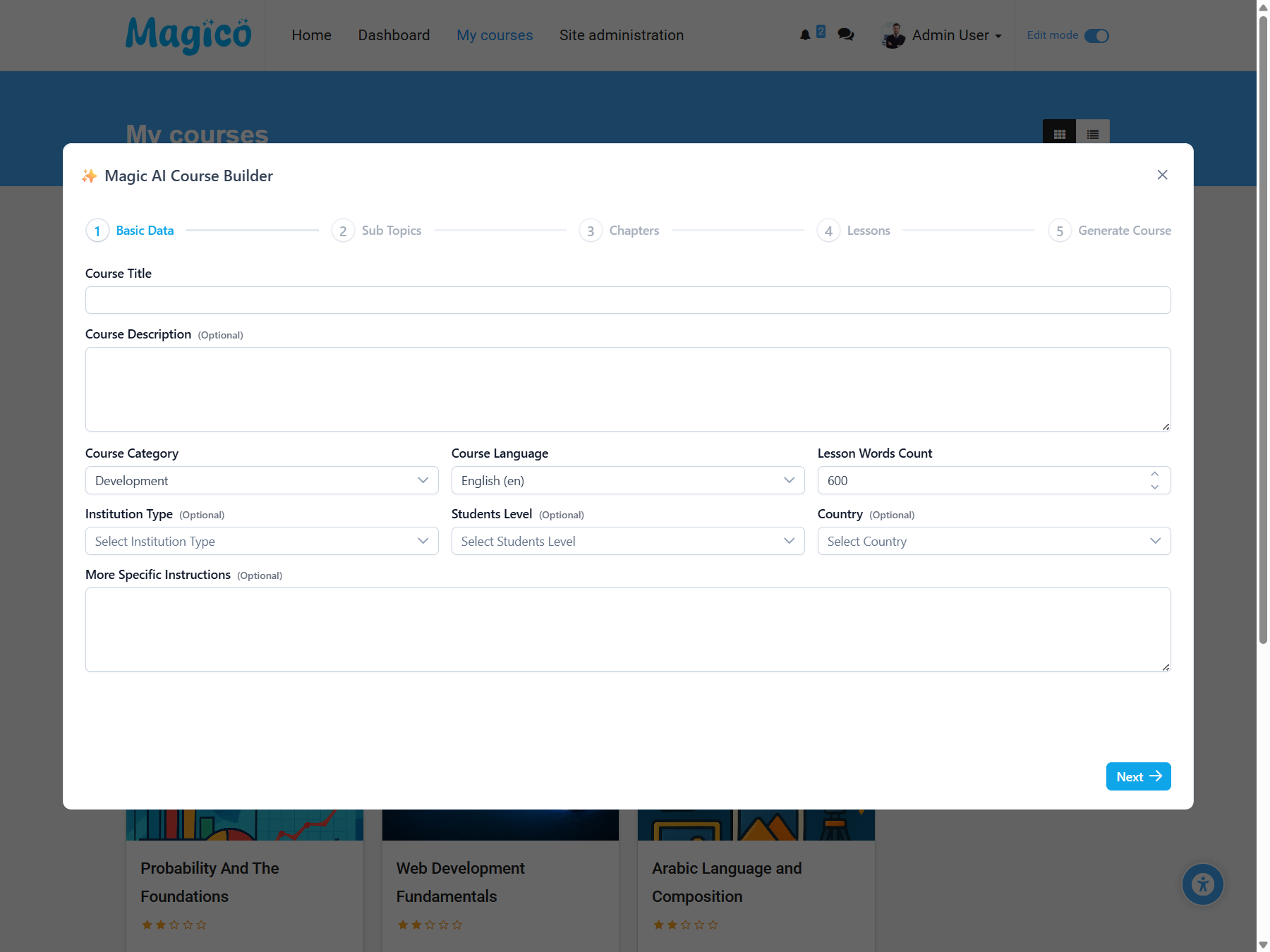 Magico Theme Home Custom - Flexible LMS Layout