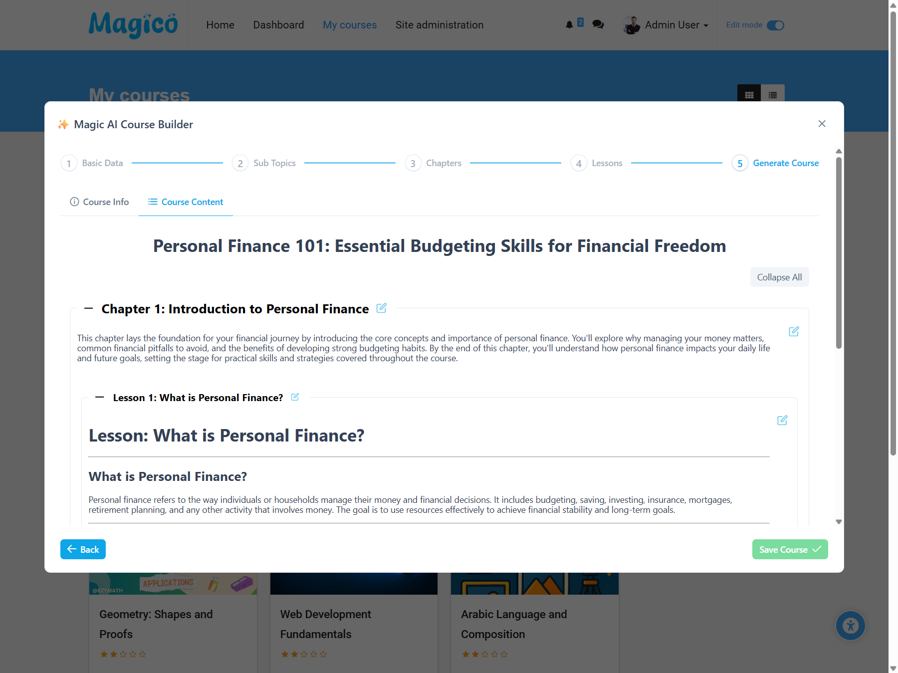 Magico Theme Course Page - Flexible LMS Layout