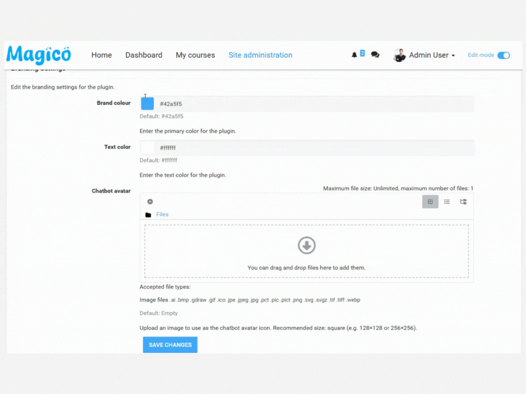 Magic AI Assistant auto text color based on brand color