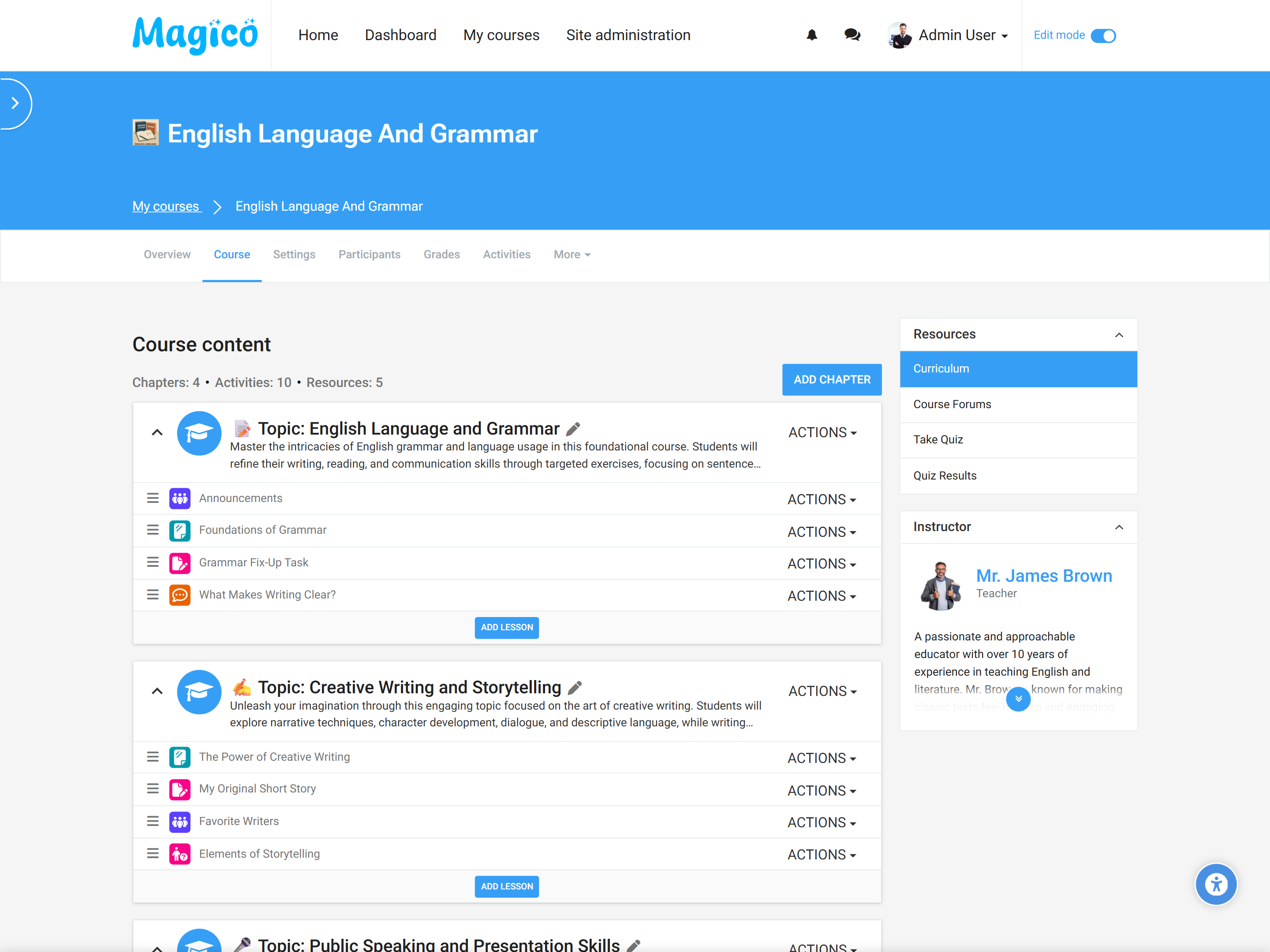 Magico Theme Home Custom2 - Flexible LMS Layout