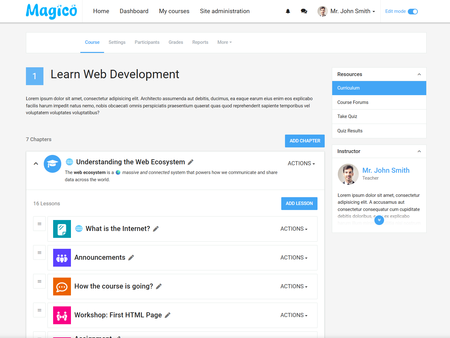 Richly Detailed Course Page