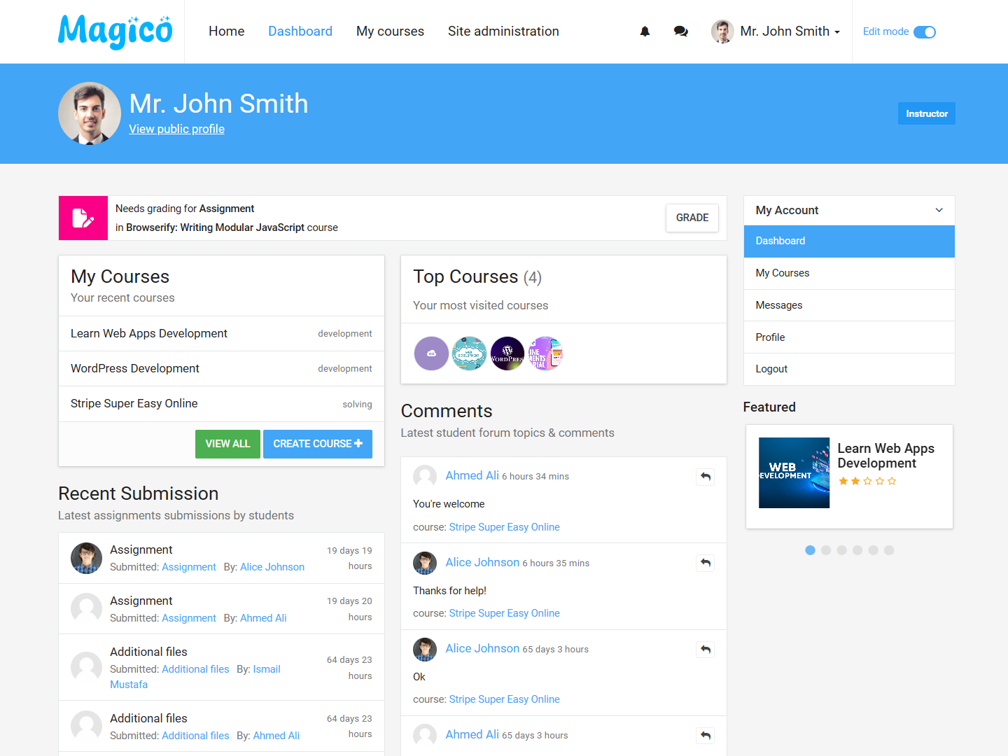Magical Dashboard Experience