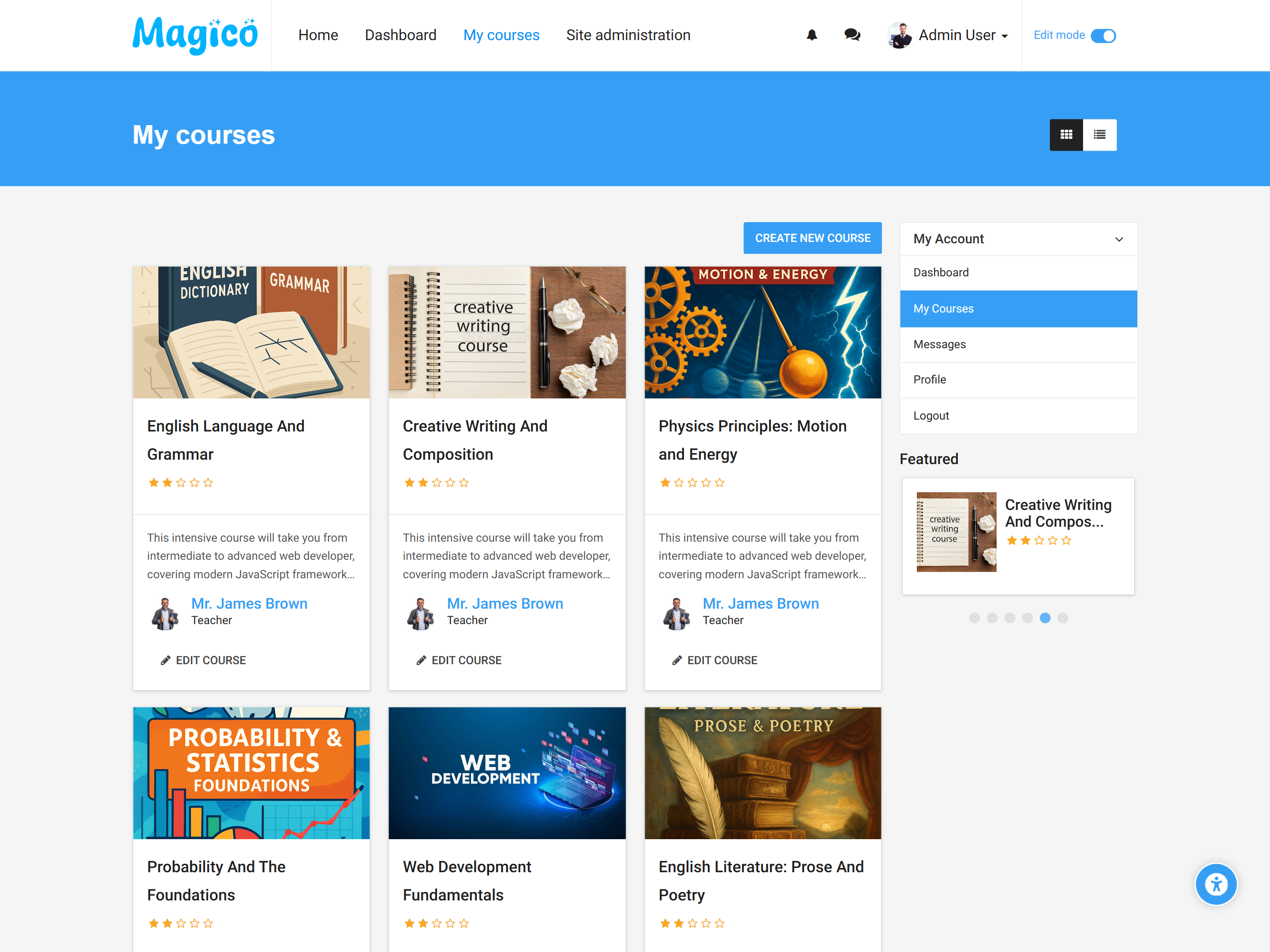 Magico Theme Home Custom - Flexible LMS Layout